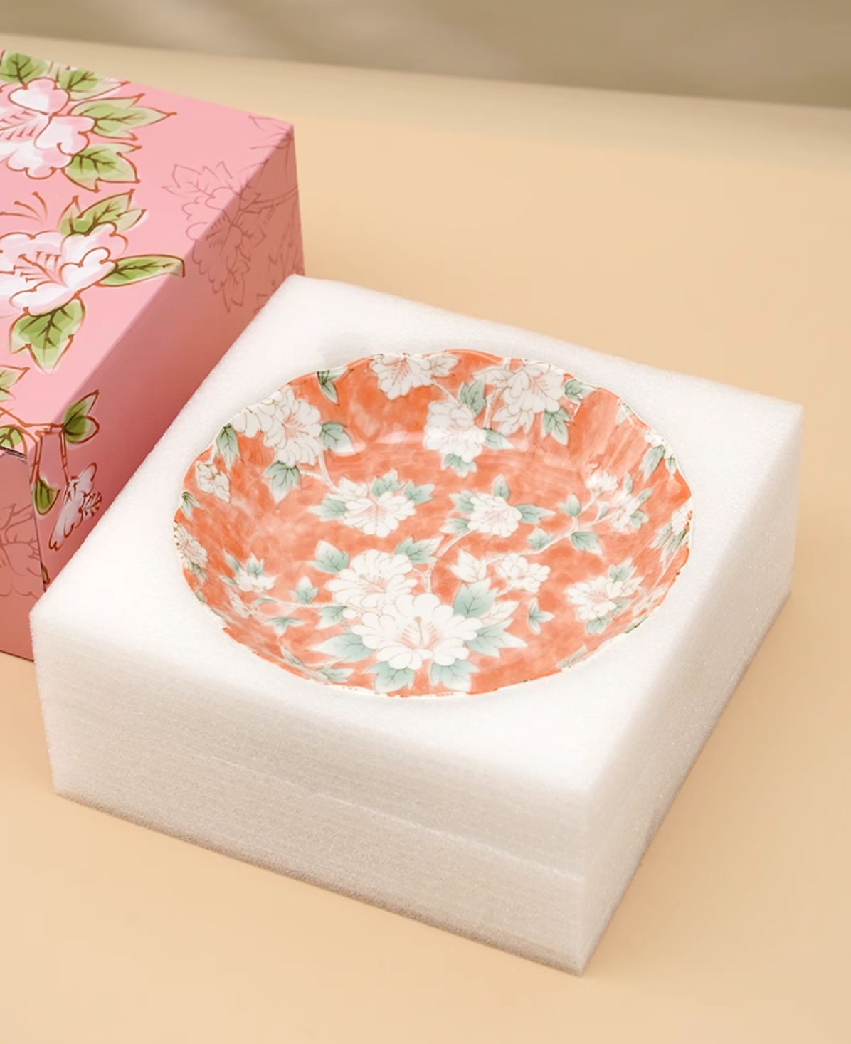 Mino Ware Hibiscus Flower Series Plate Gift Set