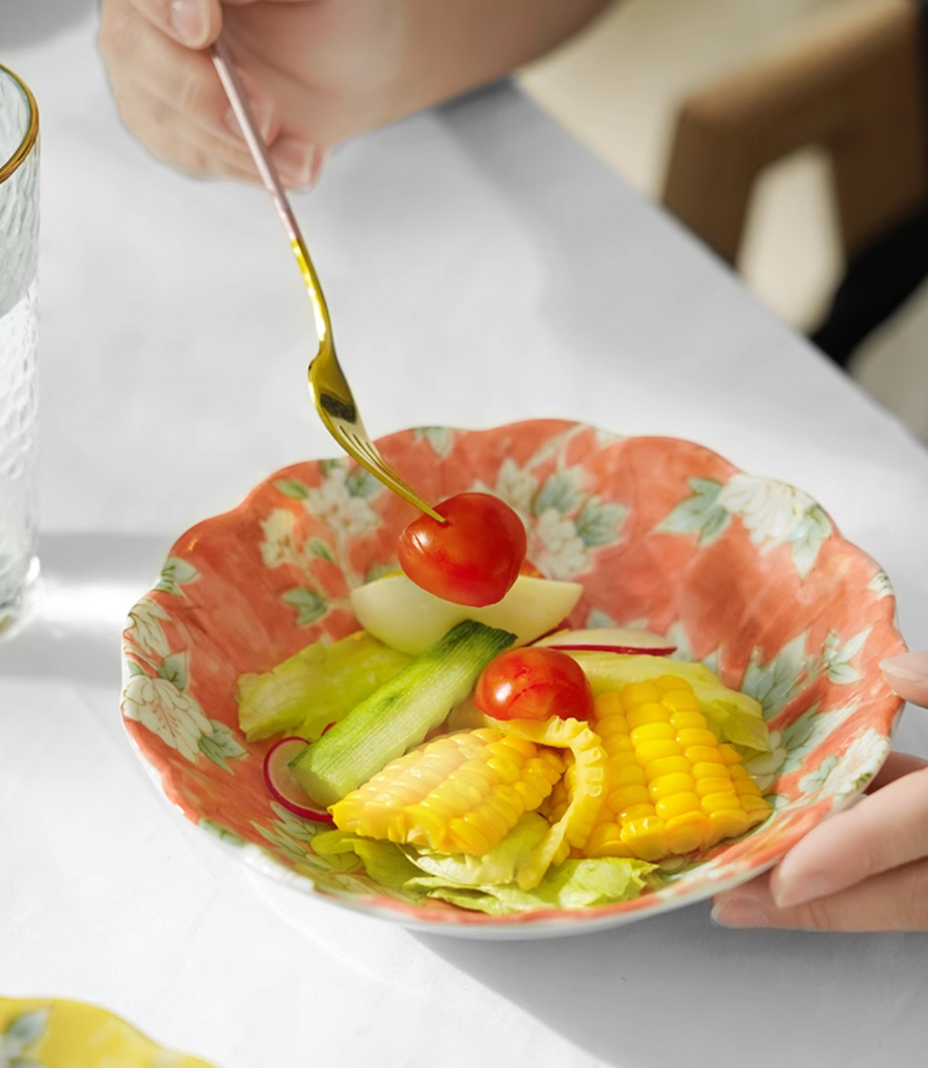 Mino Ware Hibiscus Flower Series Plate Gift Set