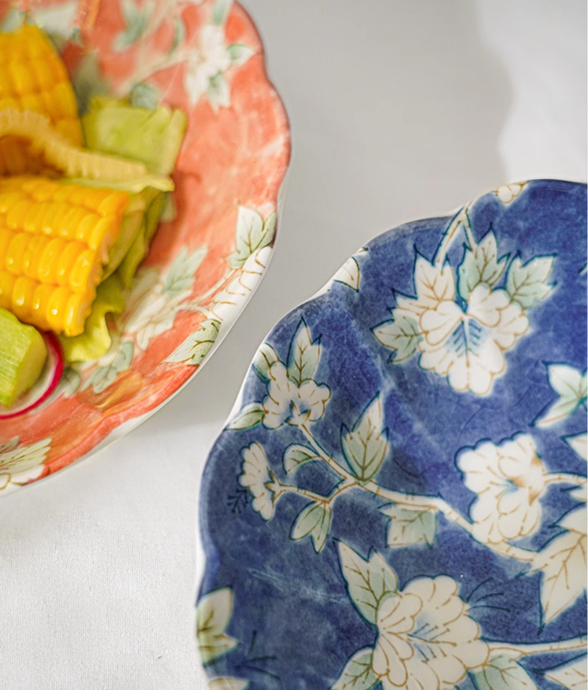 Mino Ware Hibiscus Flower Series Plate Gift Set