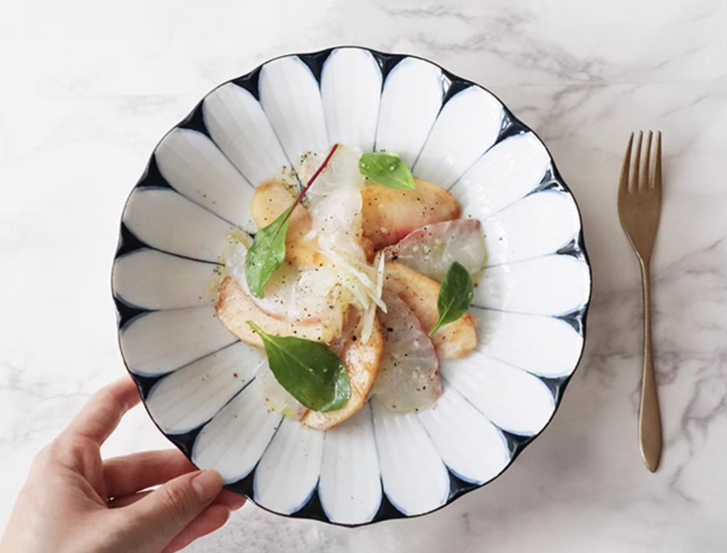 Mino Ware Underglaze 'Fu' Character Ceramic Plate Gift Set