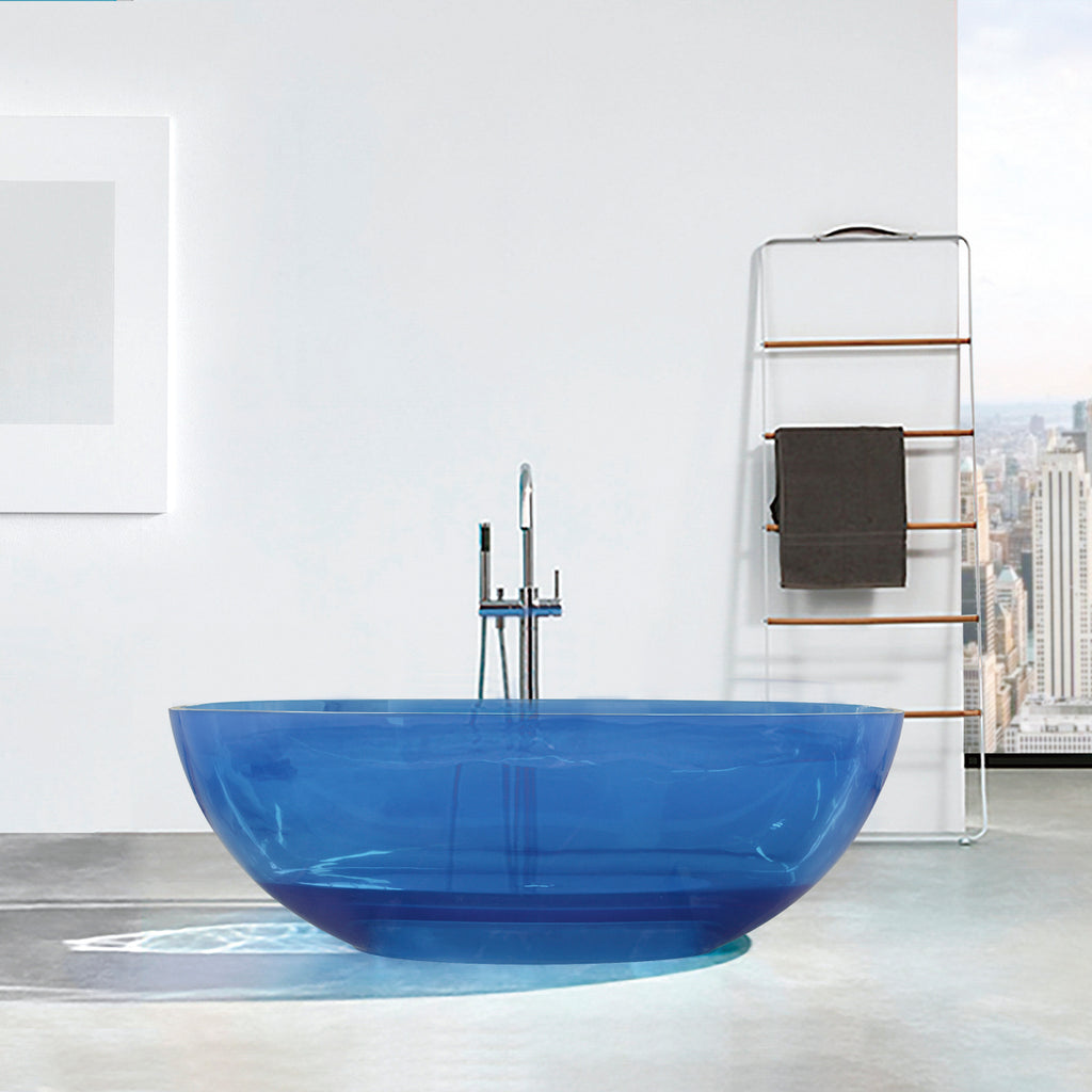 64 inch freestanding solid surface soaking bathtub for bathroom