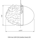 White / Black / Hardwired with Canopy / Medium: 17.7 in width Eos Pendant Light OPEN BOX