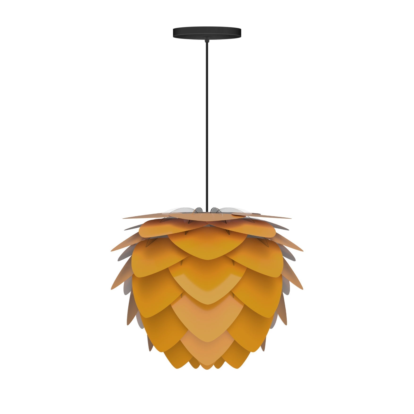 Brushed Brass / White / Cord and Plug / Mini: 15.7 in diameter Aluvia Pendant Light OPEN BOX