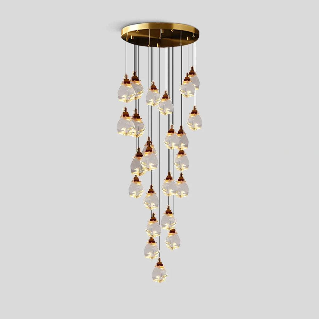 Rock Crystal Rain Chandelier for Living Room