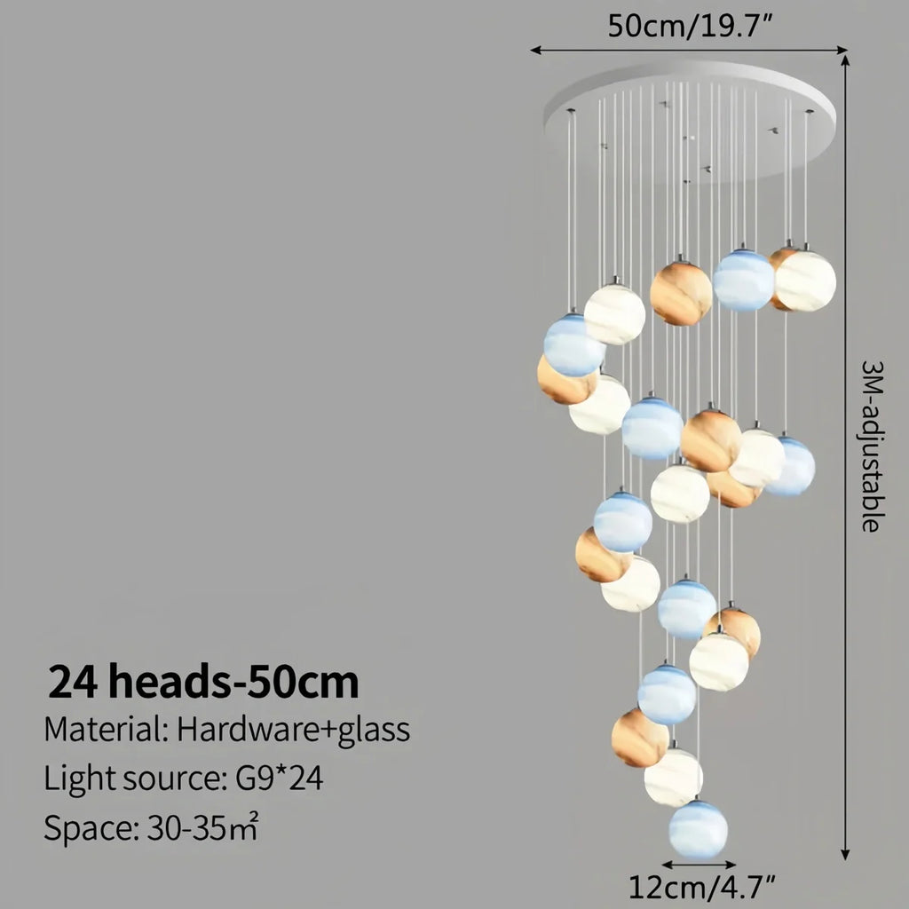 Modern Attic 3D Moon Celestial Chandelier