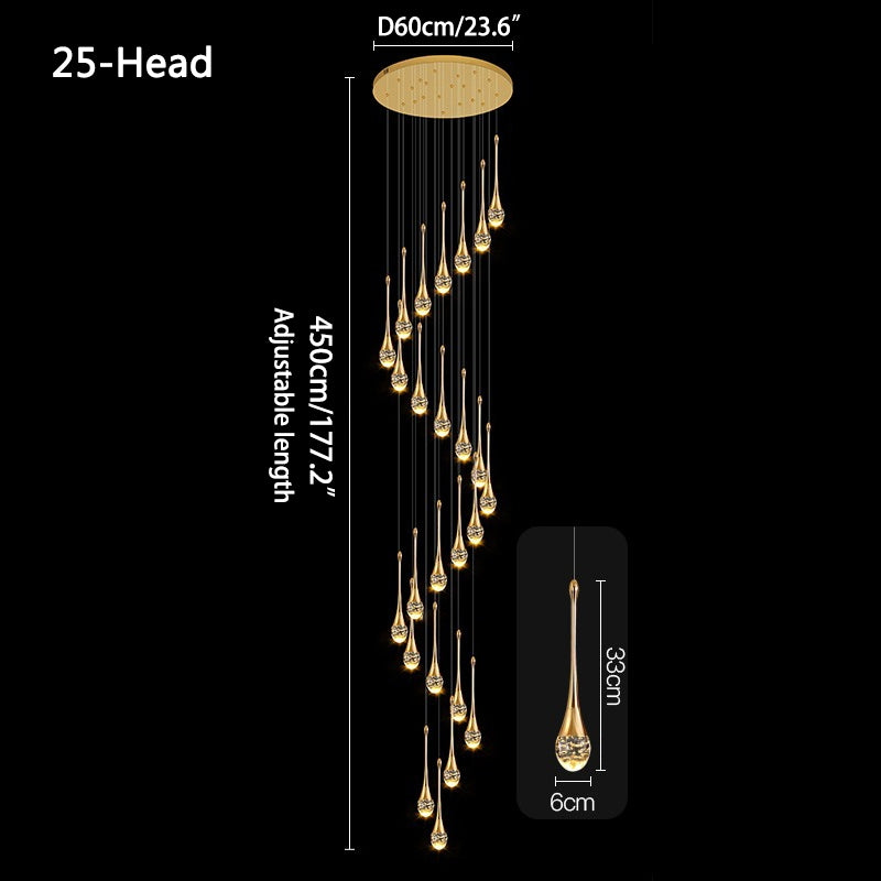Luxury Water Drop Pendant Chandelier for Living Room