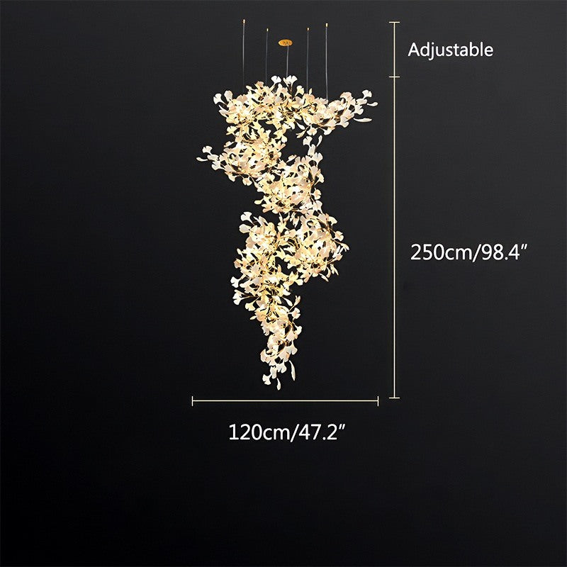 Large Ginkgo Leaf Chandelier