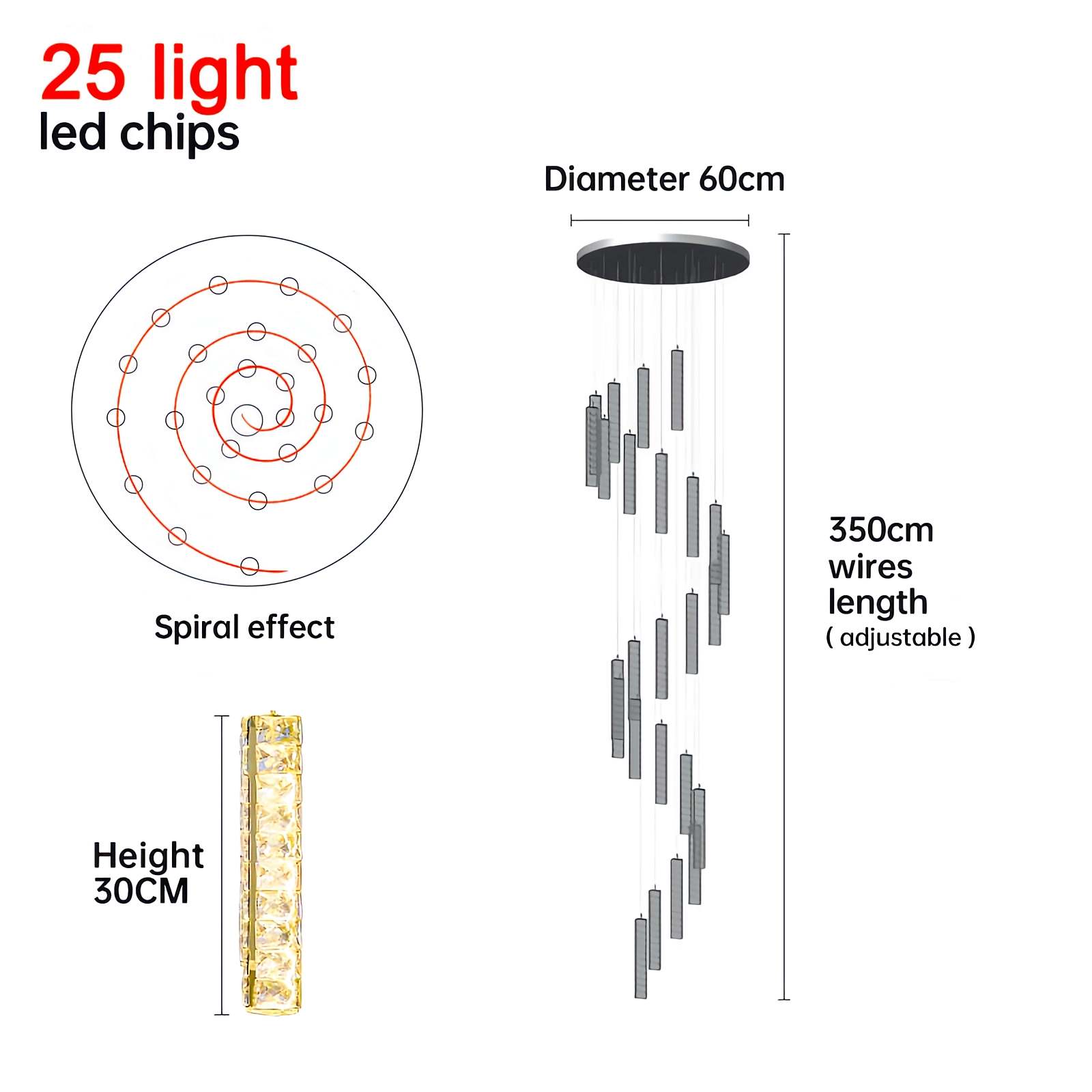 Nordic Crystal LED Chandelier