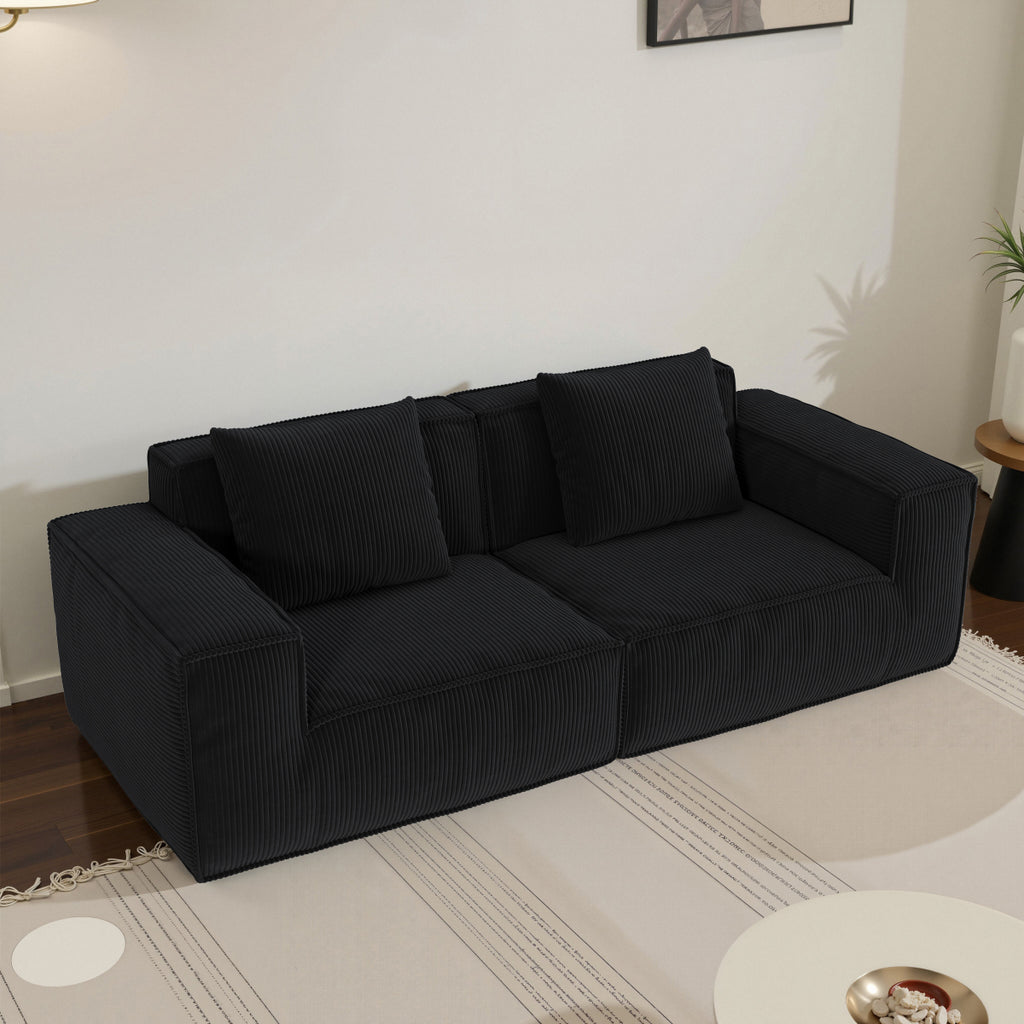 modular sofa can be converted into an oversized sofa bed Free conversion sofa set flexible configuration, soft corduroy cloud velvet fabric two person