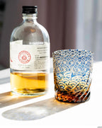 Edo Kiriko Hand-Carved Wave Pattern Whiskey Glass