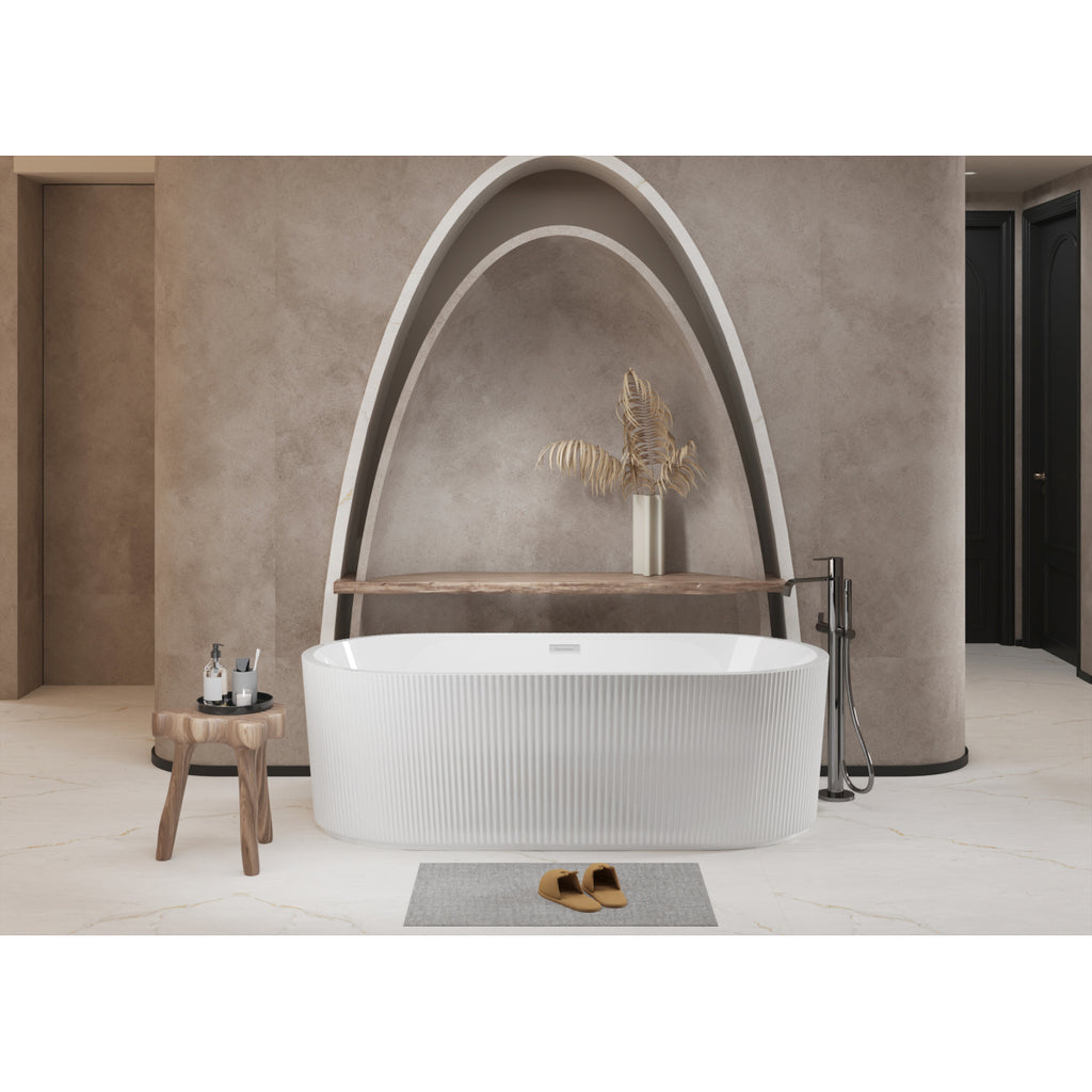 59" Glossy Acrylic Freestanding Tub