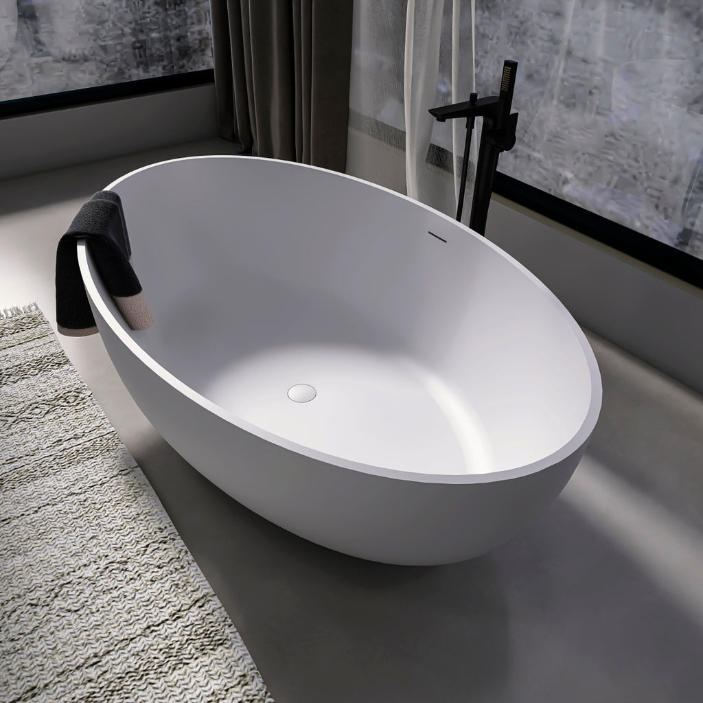 47" Freestanding Tub with Built-in Seat, White Acrylic, CUPC
