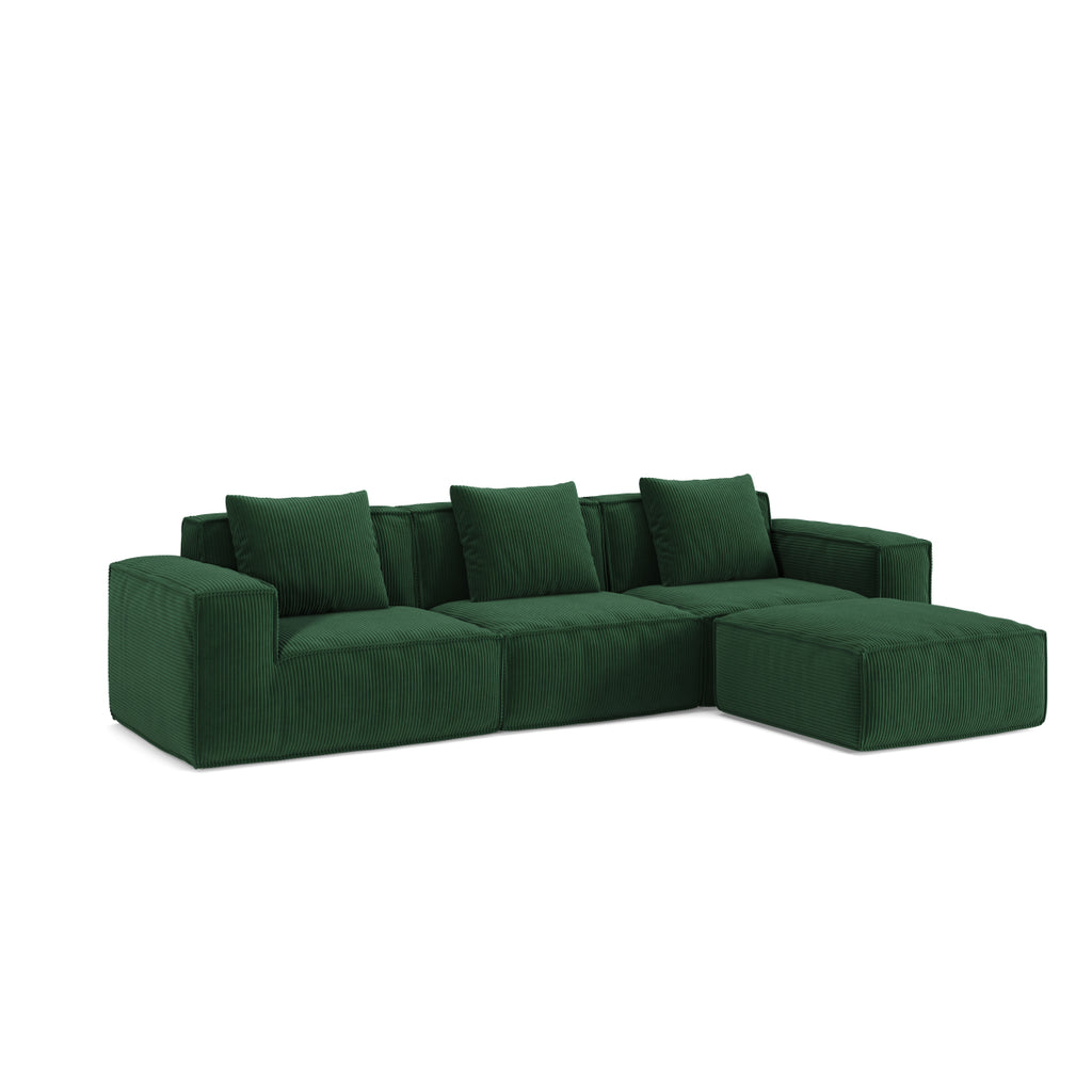 118" Modular Sofa, Convertible to Oversized Sofa Bed Cloud Velvet Fabric