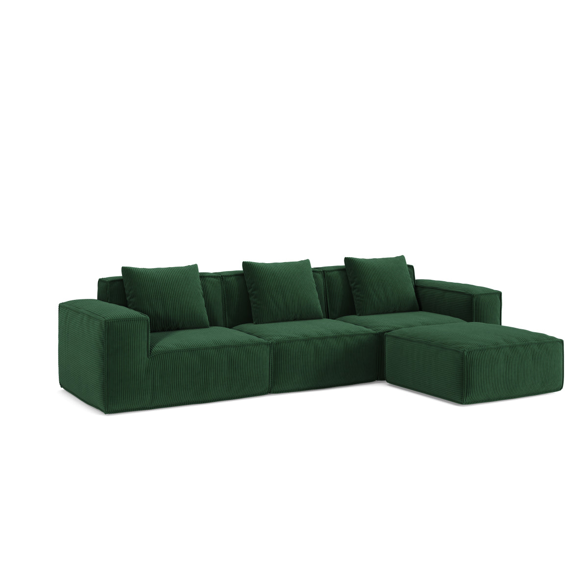 118" Modular Sofa, Convertible to Oversized Sofa Bed Cloud Velvet Fabric