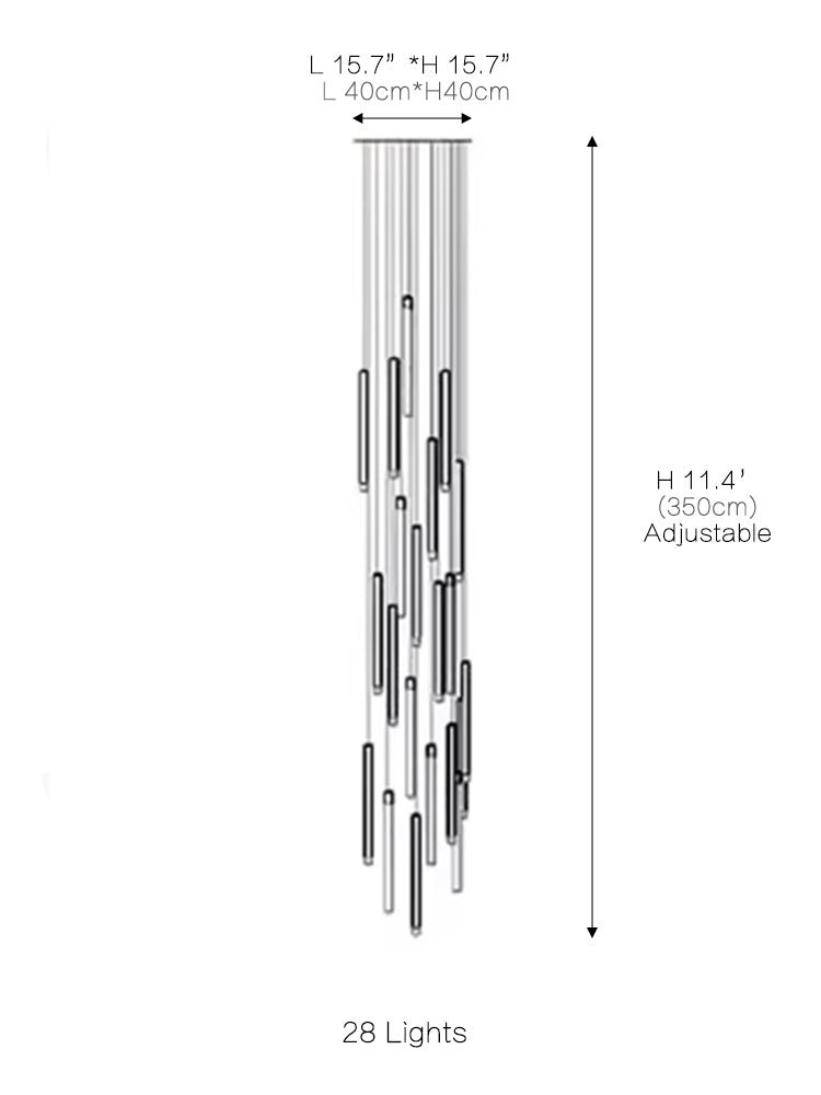 Crystal Tube Chandelier