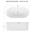 Gloss White Fluted Freestanding Bathtub