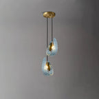 Peacock Blue Art Glass Chandelier for Dining Room