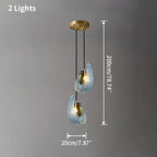 Peacock Blue Art Glass Chandelier for Dining Room