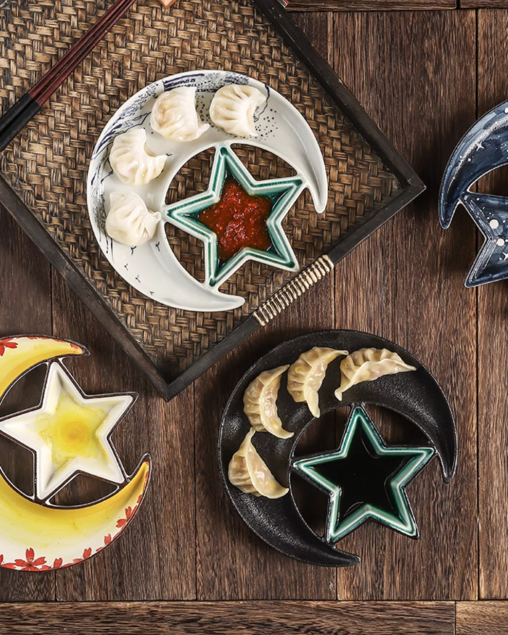 Fukutora Ware Star & Moon Plate