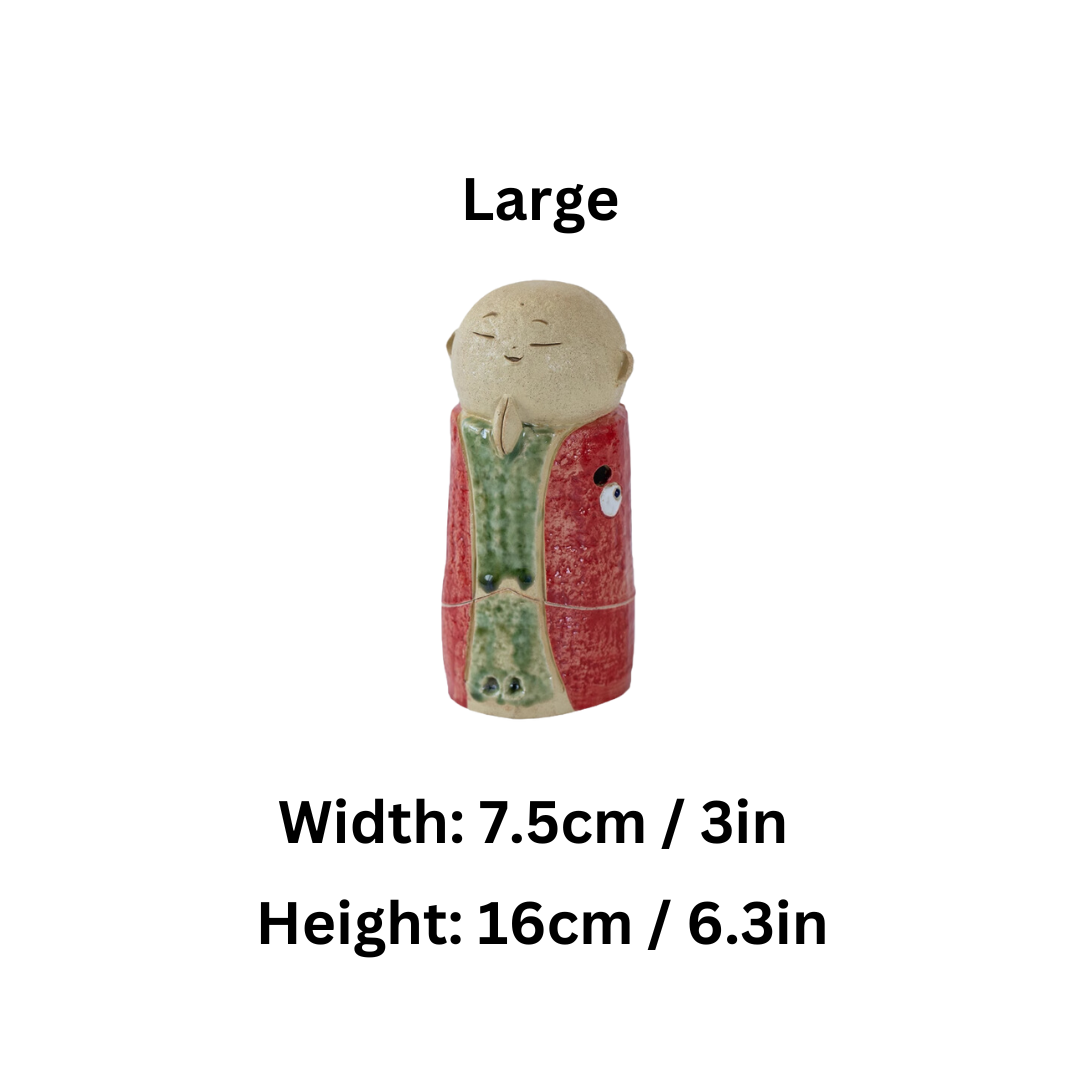 Seto Ware Handmade Rustic Clay Jizo Bodhisattva Incense Burner