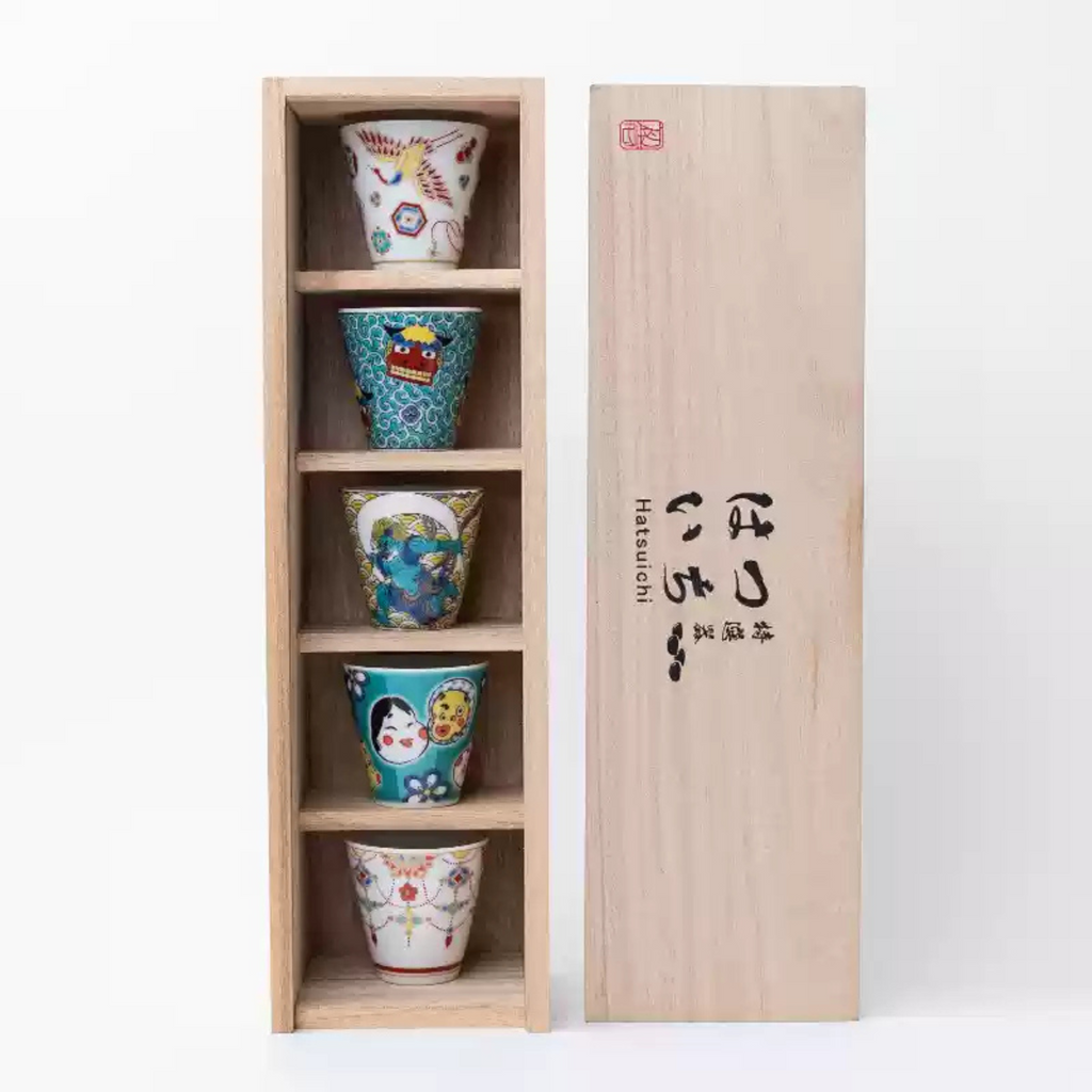 Kutani Ware Traditional Hand-Painted Gongfu Tea Set – Gift Box Edition