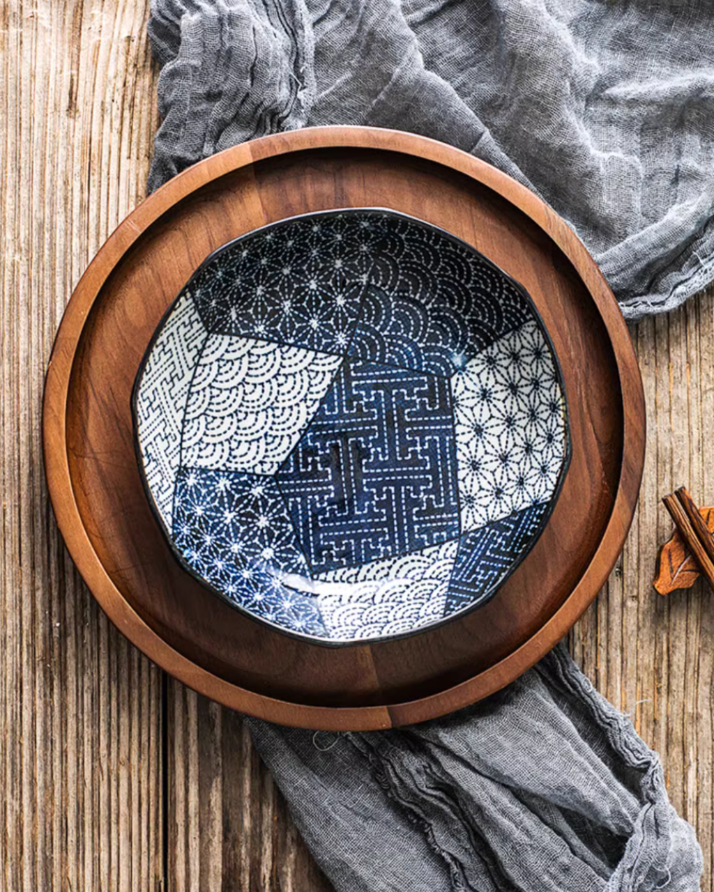 Mino Ware Classic Dyed Octagonal Plate Set