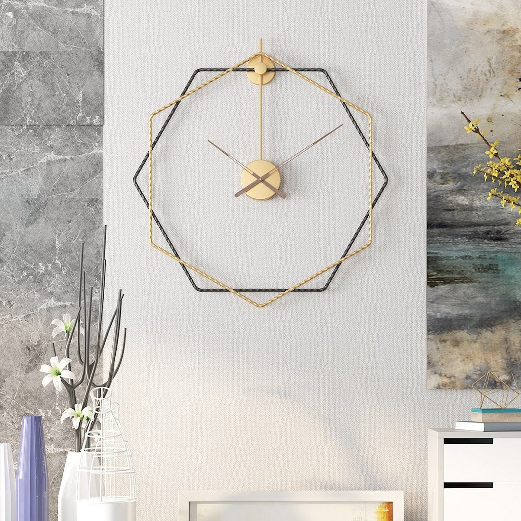 Geometric Metal Wall Clock