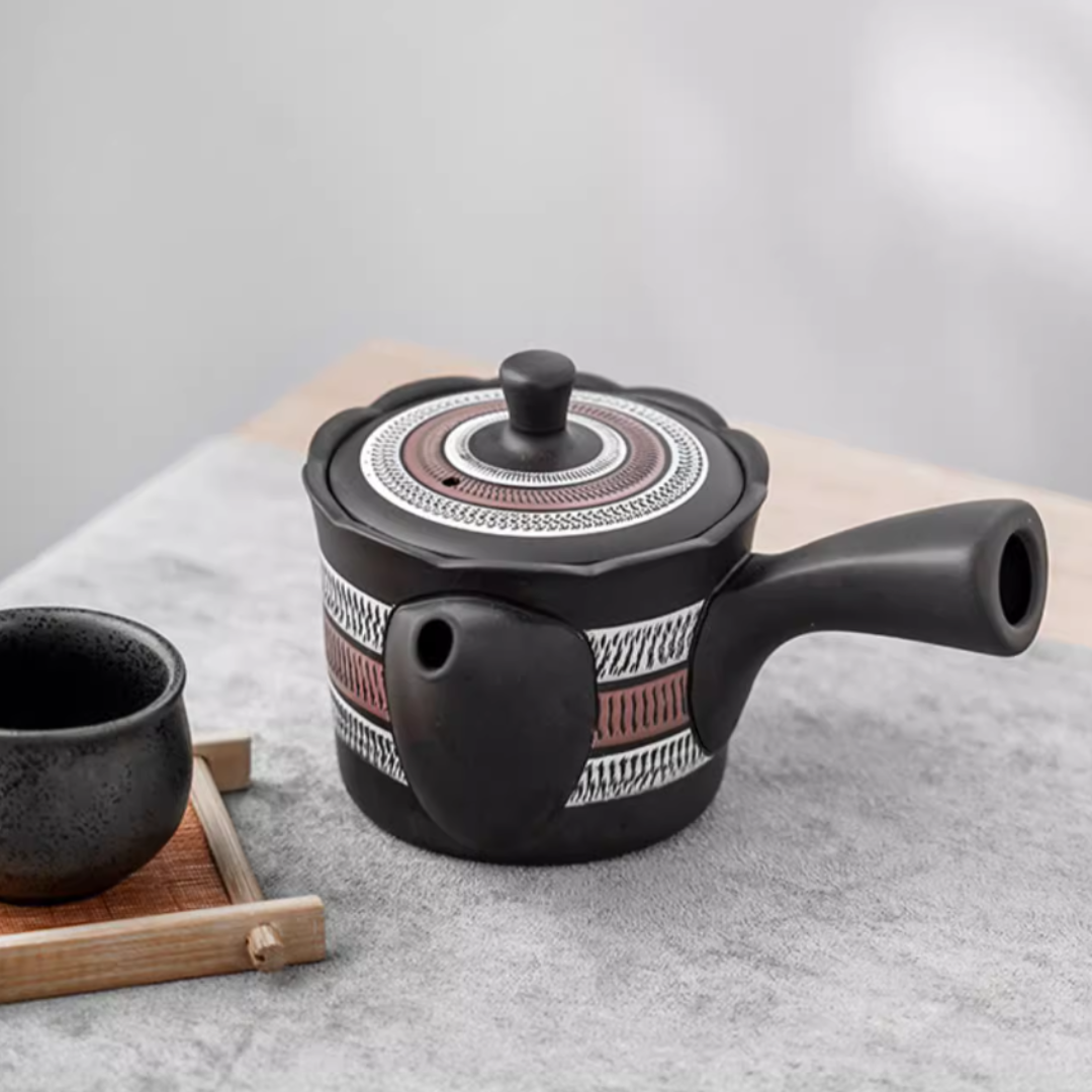 Tokoname Ware Hand-Carved Misty Rain Teapot