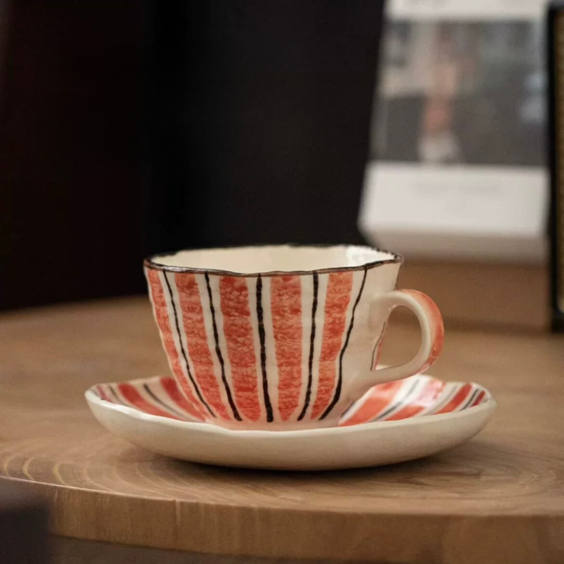 Hatsuichi Rustic Hand-Painted Ceramic Coffee Cup