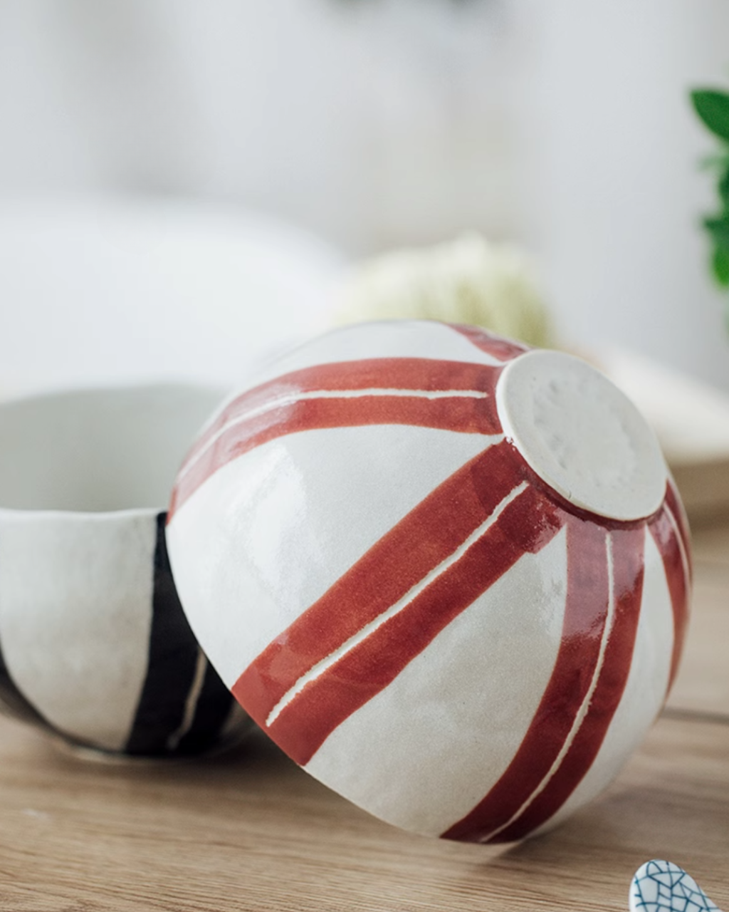 Mino Ware Vintage Underglaze Tokusa Couple Bowl Set – Wooden Box Edition