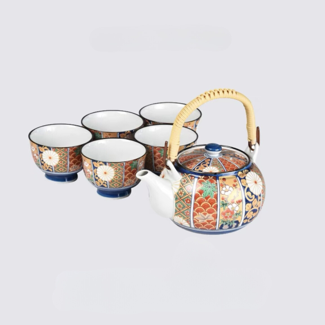 Arita-Yaki Imari Series Handcrafted Japanese Ceramic Tea Cup Gift Set