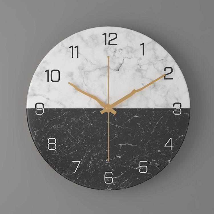 Fashion Marble Texture Metal Wall Clock