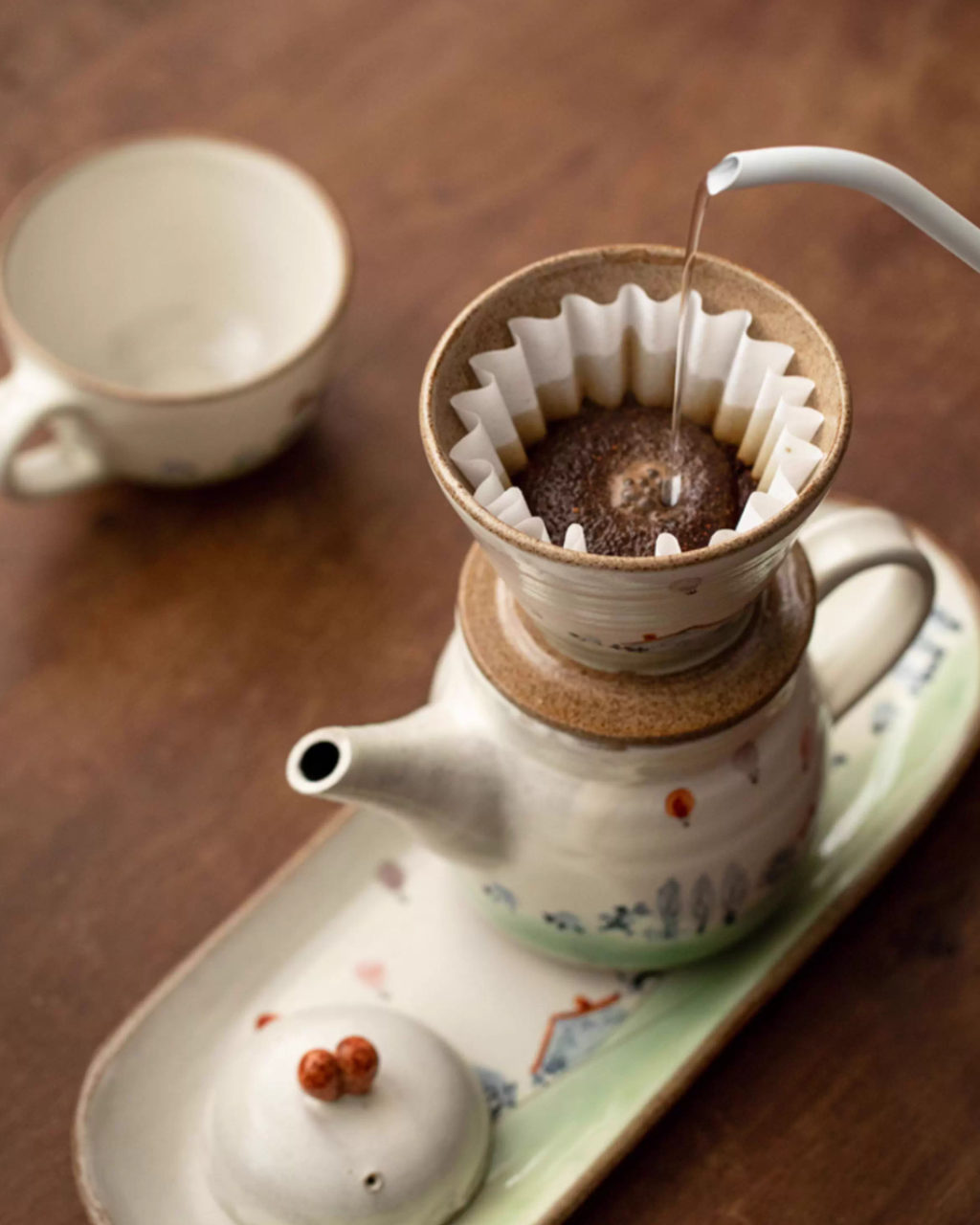 Kasama Ware Hand-Painted Countryside Teapot Set – Multi-Use for Tea & Coffee