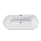 67" Acrylic Freestanding Bathtub-Acrylic Soaking Tubs, Oval Shape Black Freestanding Bathtub With Chrome Overflow and Pop Up Drain,cUPC Certified