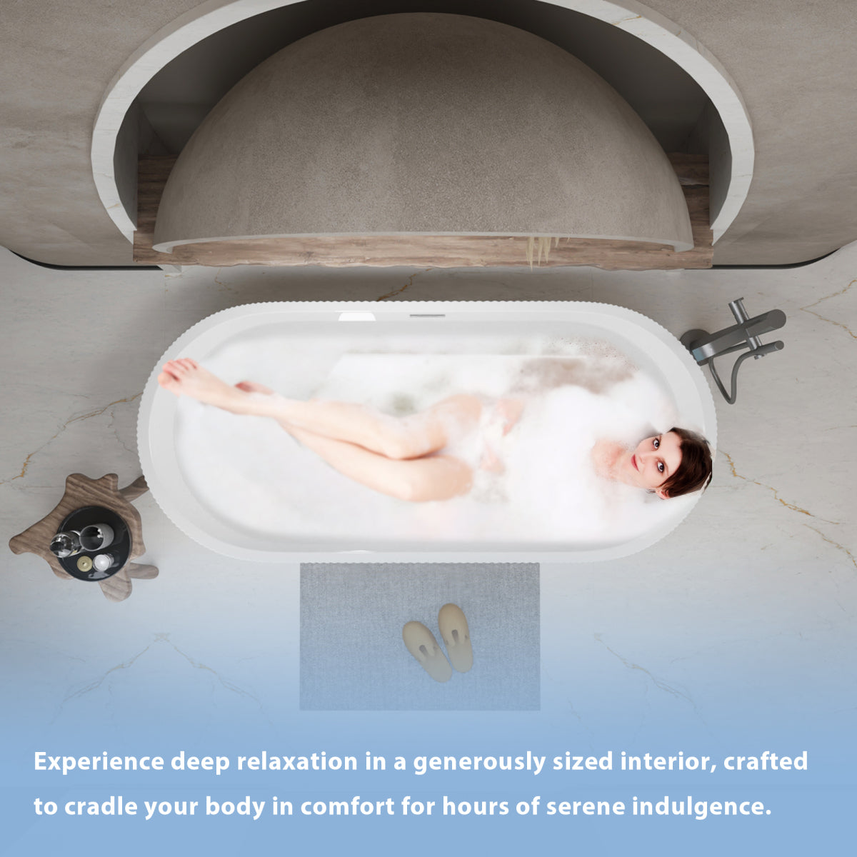 59" Glossy Acrylic Freestanding Tub