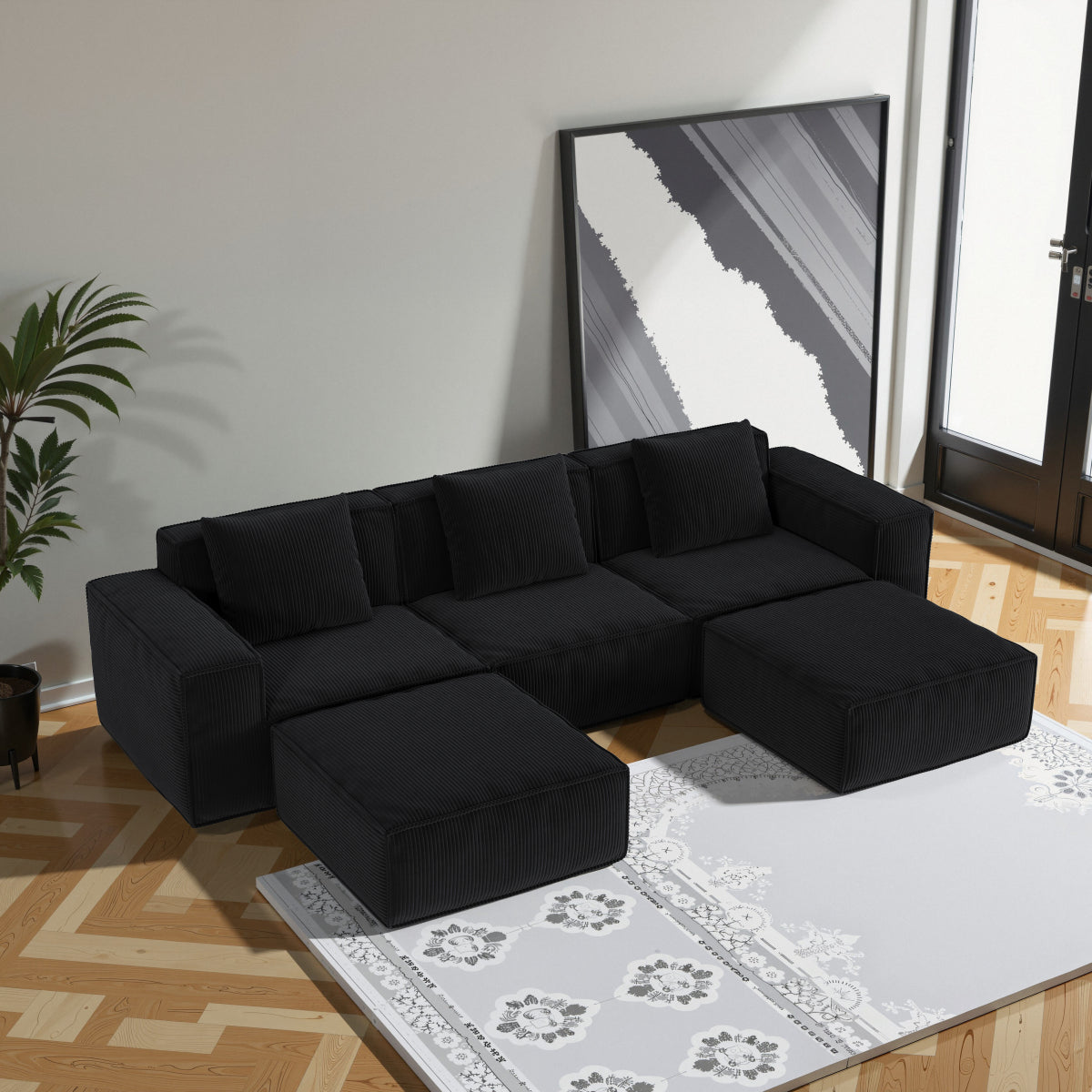 Cloud Velvet Modular Sofa Bed