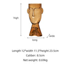 Transparent Face Glass Vase