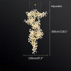 Large Ginkgo Leaf Chandelier