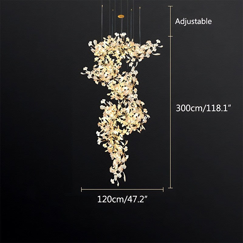 Large Ginkgo Leaf Chandelier