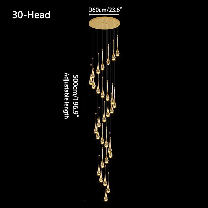 Luxury Water Drop Pendant Chandelier for Living Room