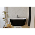 59" Black Freestanding Soaking Tub