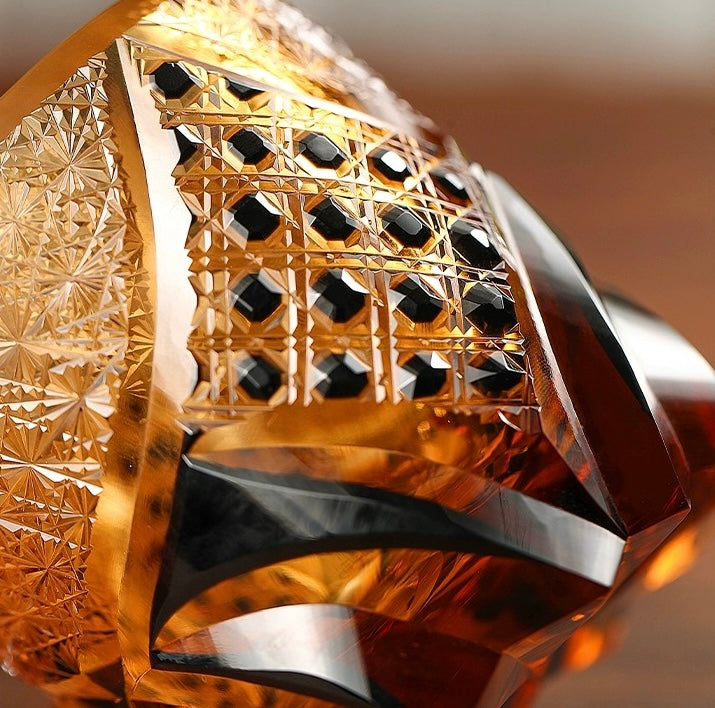 Edo Kiriko Hand-Carved Butterfly Whiskey Glass