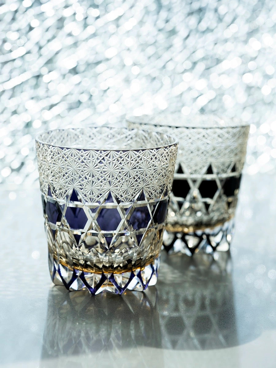 Edo Kiriko Hand-Carved Fluorite Whisky Glass