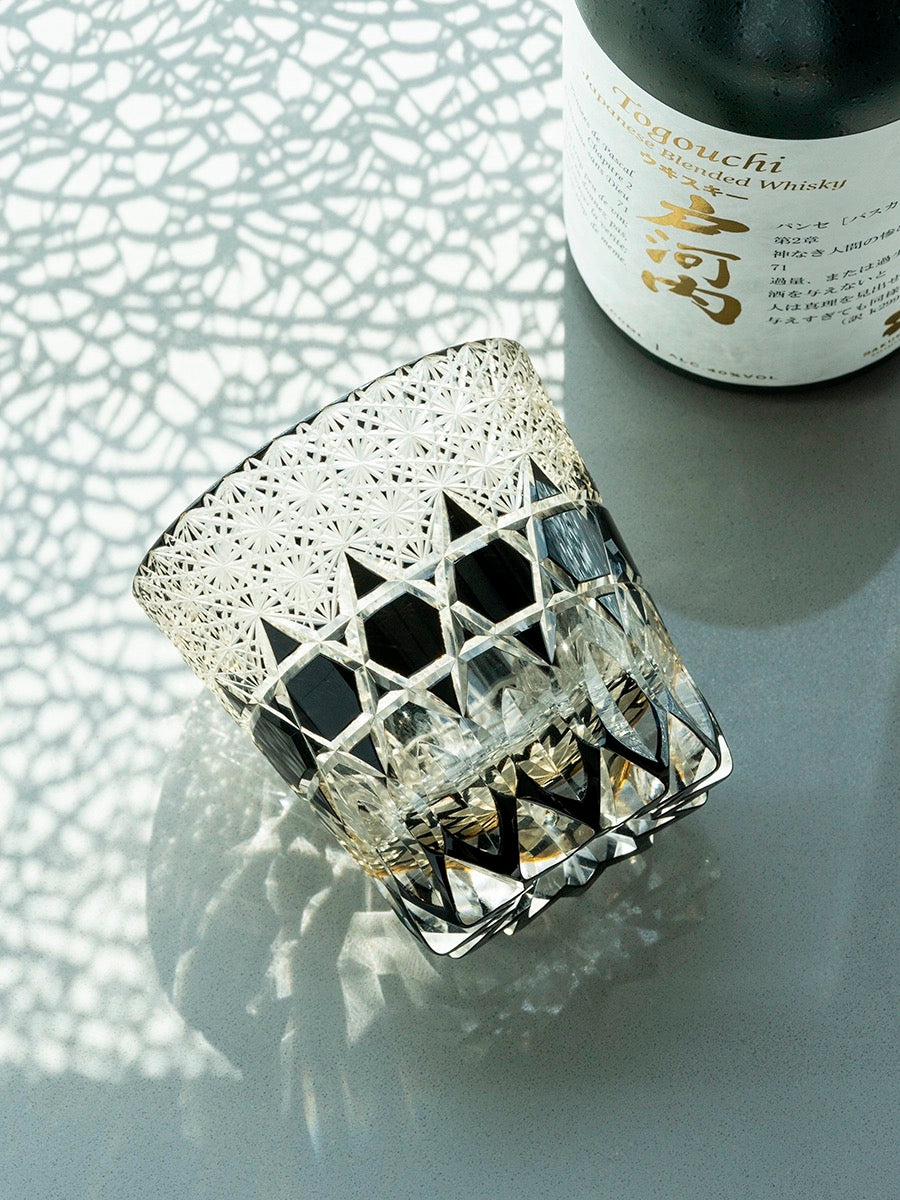 Edo Kiriko Hand-Carved Fluorite Whisky Glass