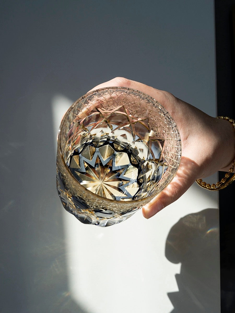 Edo Kiriko Hand-Carved Fluorite Whisky Glass
