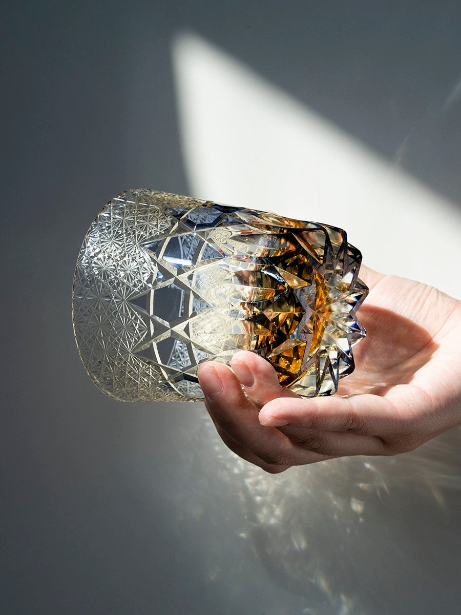 Edo Kiriko Hand-Carved Fluorite Whisky Glass