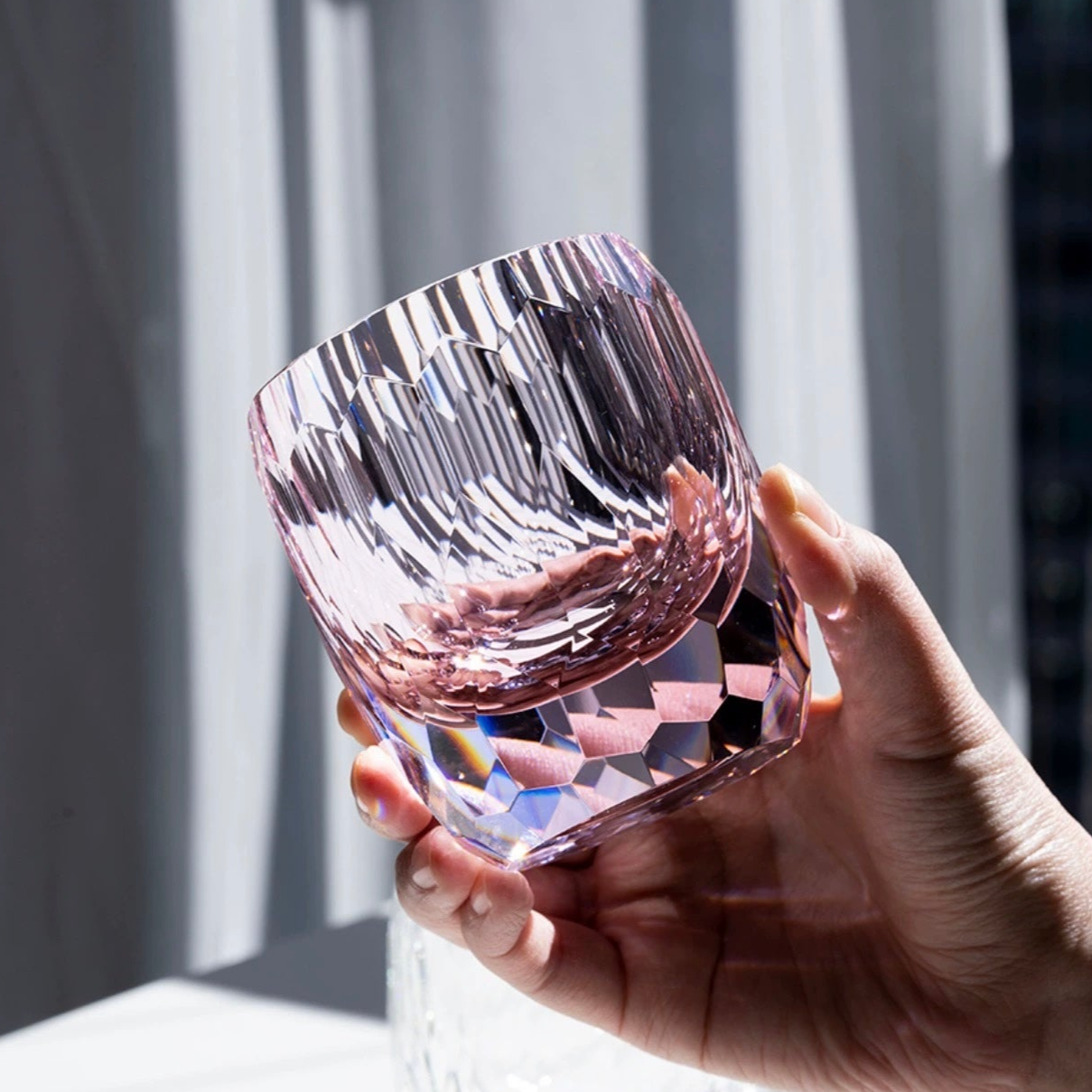 Edo Kiriko Hand-Carved Diamond Whiskey Glass