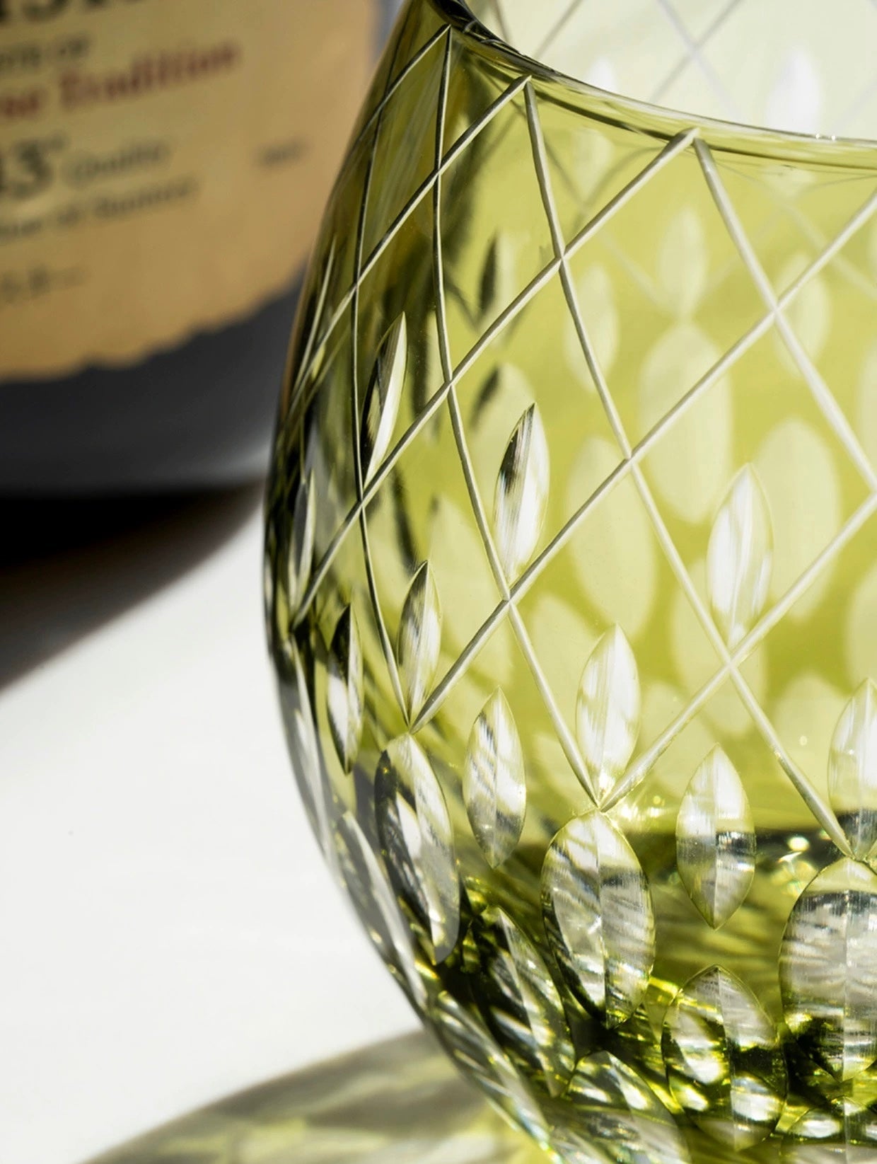 Edo Kiriko Hand-Carved Spider Eye Whisky Glass