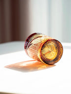 Edo Kiriko Hand-Carved Peacock Pattern Whiskey Glass