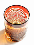 Edo Kiriko Hand-Carved Peacock Pattern Whiskey Glass